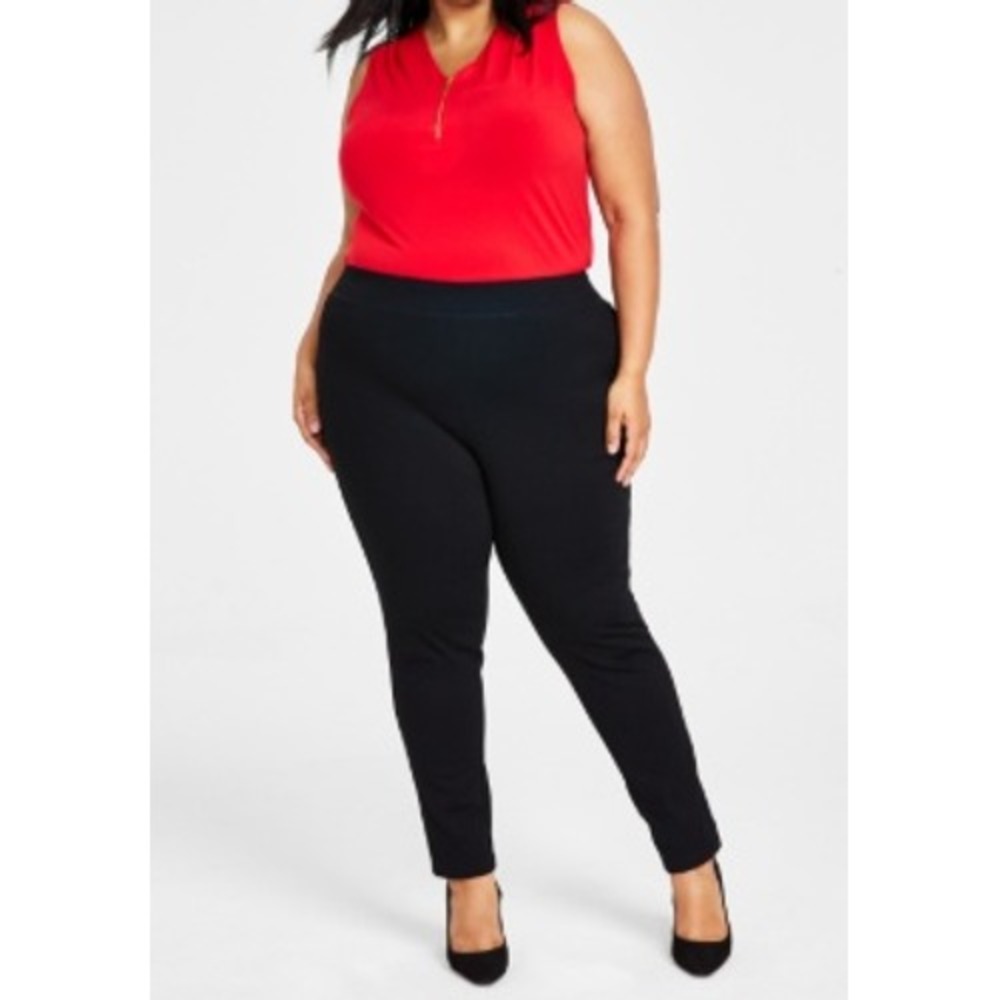 NWT INC International Concepts Women's Black Skinny Pull On Pants Leggings 28W
